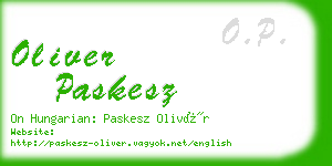 oliver paskesz business card